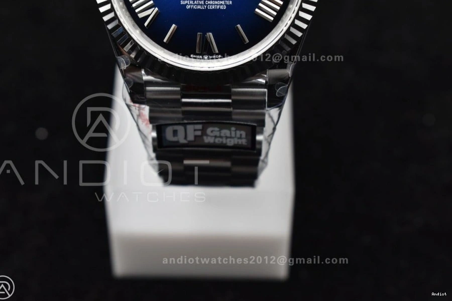 Dial QF on DayDate 40 (Gain President SS V4 Blue Edition Steel Bracelet A2836 Weight) Best 904L Black 0426